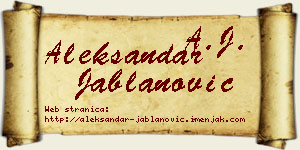 Aleksandar Jablanović vizit kartica